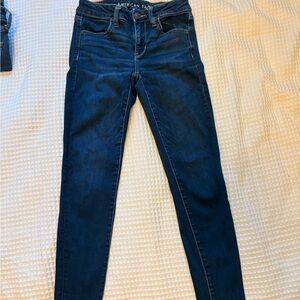 American Eagle Outfitters Women's Dark Blue Skinny Jeans